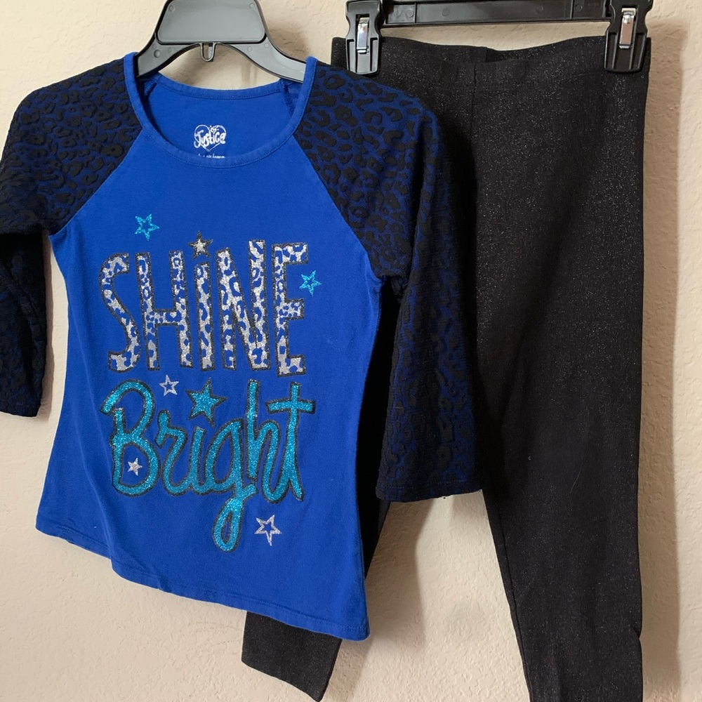 Girls Long sleeve Bling Tee w/ Leggings, G106